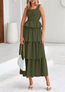 Foto 3 | Foto 3 | Vestido Prettygarden Para Mujer 2025, Verano, Sin Mangas, Color Verde Militar - Venta Internacional.