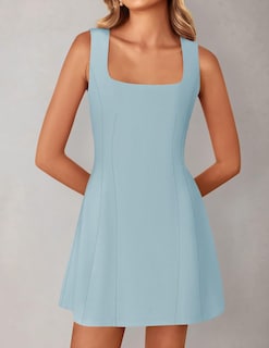 Foto 2 | Foto 2 | Vestido Zesica 2025, Verano, Sin Mangas, Sin Mangas, Línea A, Azul Acampanado, L - Venta Internacional.