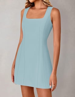 Foto 3 | Foto 3 | Vestido Zesica 2025, Verano, Sin Mangas, Sin Mangas, Línea A, Azul Acampanado, L - Venta Internacional.
