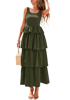 Foto 1 | Foto 1 | Vestido Prettygarden Para Mujer 2025, Verano, Sin Mangas, Color Verde Militar - Venta Internacional.
