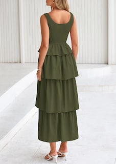 Foto 2 | Foto 2 | Vestido Prettygarden Para Mujer 2025, Verano, Sin Mangas, Color Verde Militar - Venta Internacional.