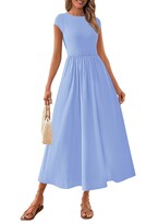 Vestido Largo Casual De Verano Prettygarden Para Mujer, Azul Claro - Venta Internacional.