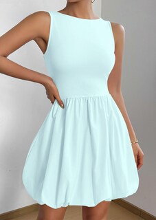 Foto 3 | Foto 3 | Vestido De Verano Prettygarden 2025 Sin Mangas Con Cuello Redondo Azul Xl - Venta Internacional.