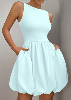 Foto 4 | Foto 4 | Vestido De Verano Prettygarden 2025 Sin Mangas Con Cuello Redondo Azul Xl - Venta Internacional.