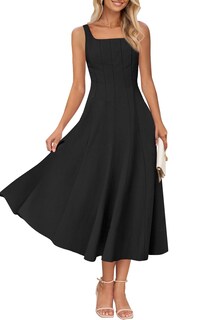 Foto 1 | Foto 1 | Vestido Merokeety Para Mujer 2025, Verano, Sin Mangas, Midi, Negro - Venta Internacional.