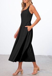 Foto 2 | Foto 2 | Vestido Merokeety Para Mujer 2025, Verano, Sin Mangas, Midi, Negro - Venta Internacional.
