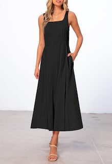 Foto 7 | Foto 7 | Vestido Merokeety Para Mujer 2025, Verano, Sin Mangas, Midi, Negro - Venta Internacional.