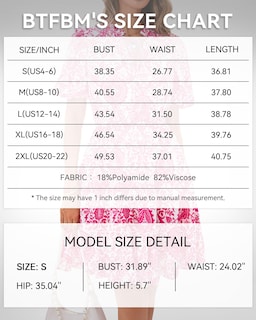 Foto 6 | Foto 6 | Vestido Btfbm Para Mujer, Estampado Floral, Cuello En V, Manga Corta, Línea A - Venta Internacional.
