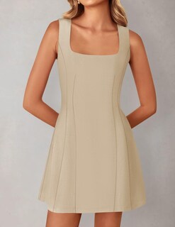 Foto 2 | Foto 2 | Vestido Zesica 2025, Verano, Sin Mangas, Sin Mangas, Línea A, Acampanado, Caqui S - Venta Internacional.