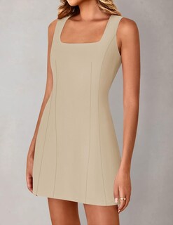Foto 3 | Foto 3 | Vestido Zesica 2025, Verano, Sin Mangas, Sin Mangas, Línea A, Acampanado, Caqui S - Venta Internacional.