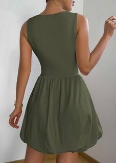 Foto 2 | Foto 2 | Vestido De Verano Prettygarden 2025, Casual, Sin Mangas, Sin Mangas, Verde Militar - Venta Internacional.