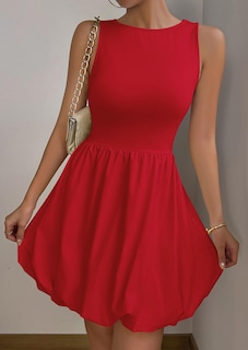Foto 7 | Foto 7 | Vestido De Verano Prettygarden 2025 Sin Mangas Sin Mangas Con Bolsillos Rojo - Venta Internacional.