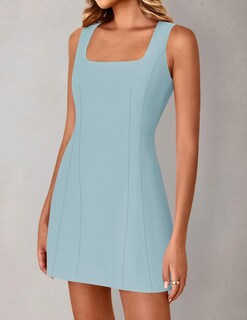 Foto 3 | Foto 3 | Vestido De Verano Zesica 2025 Sin Mangas Sin Mangas A Line Flare Blue Xl - Venta Internacional.