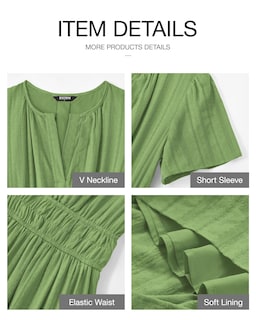 Foto 4 | Foto 4 | Vestido Casual Btfbm Para Mujer, Verano 2025, Cuello En V Y Cintura Elástica - Venta Internacional.