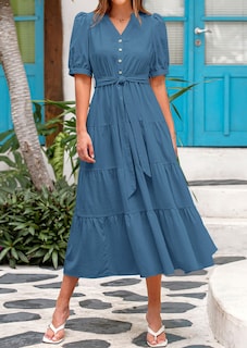 Foto 3 | Foto 3 | Vestido Midi Prettygarden Para Mujer, Verano 2025, Cuello En V Con Bolsillos - Venta Internacional.
