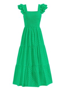 Foto 1 | Foto 1 | Vestido Largo Prettygarden Para Mujer, Cuello Cuadrado, Verde Fruncido, Xxl - Venta Internacional.