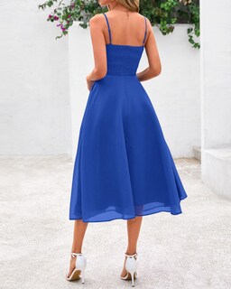 Foto 5 | Foto 5 | Vestido Prettygarden para Mujer de Verano Tirantes Finos Midi Azul - Venta Internacional