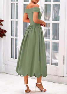 Foto 2 | Foto 2 | Vestido Prettygarden Para Mujer, De Verano, Con Hombros Descubiertos, Línea A, Verde - Venta Internacional.
