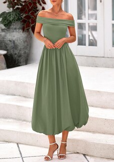 Foto 3 | Foto 3 | Vestido Prettygarden Para Mujer, De Verano, Con Hombros Descubiertos, Línea A, Verde - Venta Internacional.