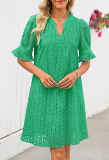 Foto 2 | Foto 2 | Vestido Merokeety 2025 De Verano De Manga Corta Con Cuello En V Para Mujer - Venta Internacional.
