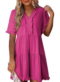 Foto 1 | Foto 1 | Vestido Dokotoo Primavera-verano Para Mujer De Manga Corta Con Cuello En V - Venta Internacional.
