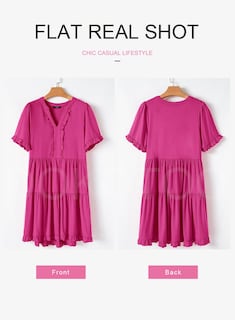 Foto 3 | Foto 3 | Vestido Dokotoo Primavera-verano Para Mujer De Manga Corta Con Cuello En V - Venta Internacional.
