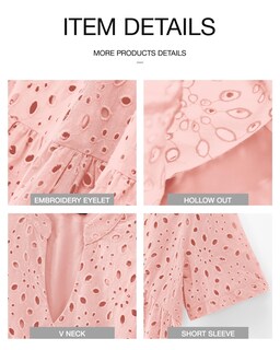 Foto 7 | Foto 7 | Vestido Casual Btfbm Para Mujer, Bohemio, Verano, Cuello En V, Manga Corta - Venta Internacional.