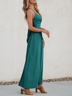 Foto 4 | Foto 4 | Vestido Largo Cupshe Con Cuello En V Y Corte Torcido, Sin Mangas, Verde Azulado - Venta Internacional.