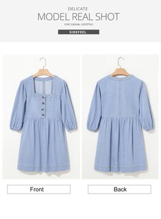 Foto 7 | Foto 7 | Vestido Vaquero Sidefeel Primavera/verano Con Manga 3/4 Para Mujer - Venta Internacional.