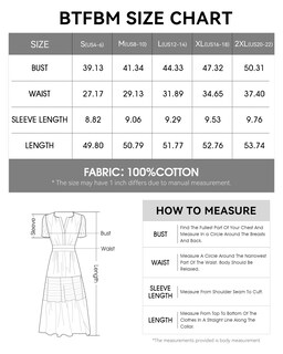 Foto 6 | Foto 6 | Vestido Casual Btfbm Para Mujer, Verano 2025, Cuello En V Y Cintura Elástica - Venta Internacional.