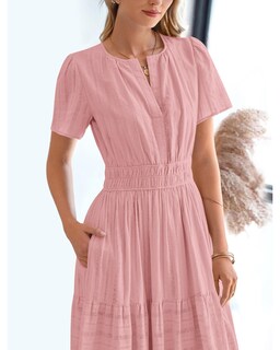 Foto 7 | Foto 7 | Vestido Casual Btfbm Para Mujer, Verano 2025, Cuello En V Y Cintura Elástica - Venta Internacional.