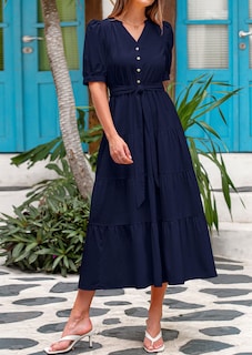 Foto 7 | Foto 7 | Vestido Midi Prettygarden Para Mujer, Verano 2025, Cuello En V Con Bolsillos - Venta Internacional.