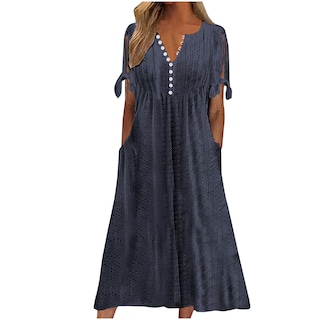 Foto 7 | Foto 7 | Vestido De Verano Genérico Con Hombros Descubiertos Y Cuello En V Para Mujer - Venta Internacional.