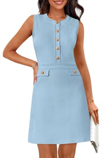 Foto 1 | Foto 1 | Vestido Merokeety Para Mujer, Formal, Sin Mangas, Mini, Azul Claro - Venta Internacional.