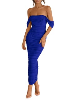 Foto 1 | Foto 1 | Vestido Prettygarden Para Mujer, Verano 2025, Con Hombros Descubiertos, Azul - Venta Internacional.