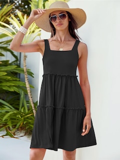 Foto 2 | Foto 2 | Vestido Caracilia, Casual, De Verano, Cuello Cuadrado, Playa, Negro - Venta Internacional.