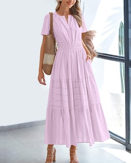 Foto 2 | Foto 2 | Vestido Casual Btfbm De Verano 2025 Con Cuello En V Y Manga Corta Para Mujer - Venta Internacional.