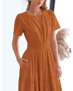 Foto 7 | Foto 7 | Vestido Casual Btfbm Para Mujer, Cuello En V, De Verano, Maxi Con Bolsillos - Venta Internacional.