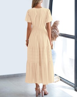 Foto 3 | Foto 3 | Vestido Casual Btfbm Para Mujer, Verano 2025, Cuello En V Y Cintura Elástica - Venta Internacional.