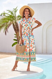 Foto 5 | Foto 5 | Vestido De Verano Grace Karin Boho 2025, Manga Corta, Cuello En V, Maxi - Venta Internacional.