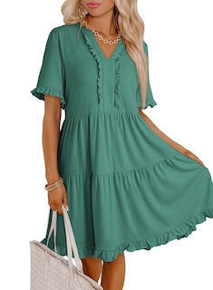 Foto 2 | Foto 2 | Vestido Dokotoo Primavera-verano Para Mujer Con Cuello En V Lake Blue L - Venta Internacional.