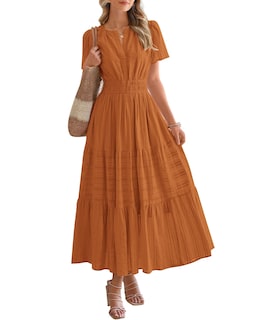 Foto 1 | Foto 1 | Vestido Casual Btfbm Para Mujer, Verano 2025, Cuello En V, Maxi Con Bolsillos - Venta Internacional.
