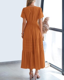 Foto 3 | Foto 3 | Vestido Casual Btfbm Para Mujer, Verano 2025, Cuello En V, Maxi Con Bolsillos - Venta Internacional.