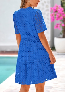 Foto 2 | Foto 2 | Vestido Prettygarden Para Mujer, Manga Corta, Cuello En V, Línea A, Azul - Venta Internacional.