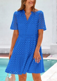 Foto 5 | Foto 5 | Vestido Prettygarden Para Mujer, Manga Corta, Cuello En V, Línea A, Azul - Venta Internacional.