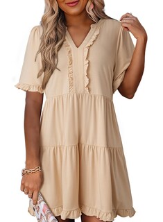 Foto 1 | Foto 1 | Vestido Dokotoo Primavera-verano Para Mujer Con Cuello En V Y Manga Corta - Venta Internacional.
