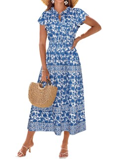 Foto 1 | Foto 1 | Vestido De Verano Grace Karin, Casual, Sin Mangas, Playa, Blanco Y Azul - Venta Internacional.