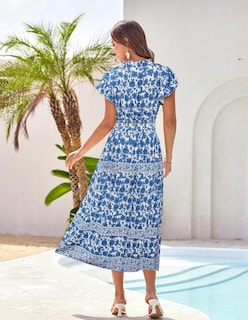 Foto 3 | Foto 3 | Vestido De Verano Grace Karin, Casual, Sin Mangas, Playa, Blanco Y Azul - Venta Internacional.