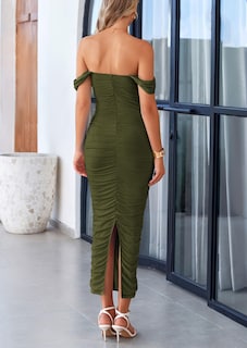 Foto 2 | Foto 2 | Vestido Prettygarden Para Mujer 2025, Verano, Hombros Descubiertos, Verde - Venta Internacional.