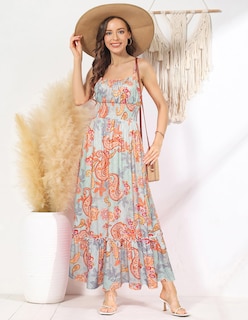 Foto 2 | Foto 2 | Vestido Largo Grace Karin Para Mujer 2025, Verano, Floral, Azul, Talla M - Venta Internacional.